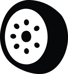 Vector icon of a kiwi on a transparent background