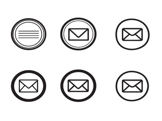 Stylish Circle Envelope Icon Minimal Clean Vector Illustration