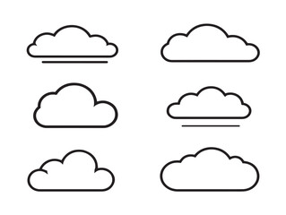 Clean Cloud Download Icon Minimal Line Art Vector Illustration
