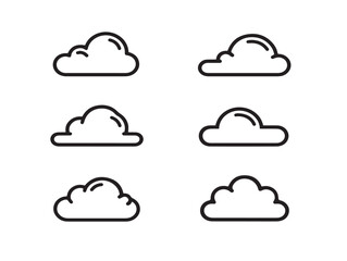 Elegant Cloud Download Symbol Outline Vector Line Art Design
