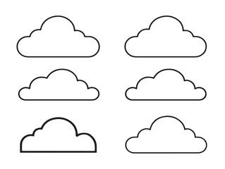 Professional Cloud Download Symbol Outline Minimal Vector Illustration