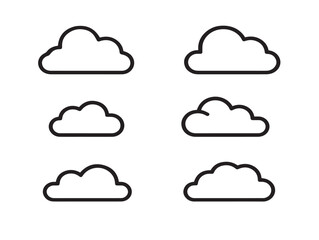 Stylish Cloud Download Graphic Minimal Line Art Vector Icon