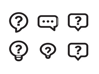 Professional Comment Question Symbol Minimal Line Art Vector Illustration