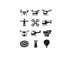 Air Mobility silhouette icon vector design illustration