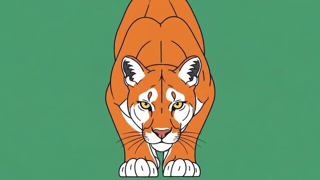 Animated Cougar Walking Sequence on Green Background for Educational Content