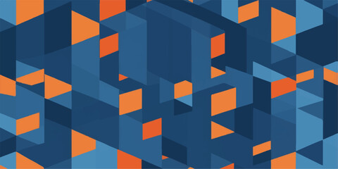 Colorful mosaic tile geometric seamless pattern background with cube shapes