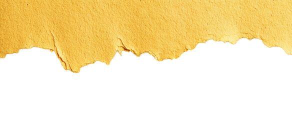 Torn gold paper edge against transparent background