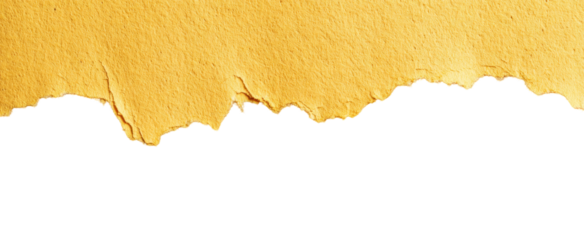 Torn gold paper edge against transparent background