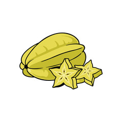 vector illustration of starfruit with white background