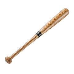 Angled wood baseball bat with grip on a black backdrop