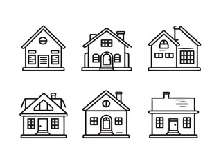 Minimalist Home Icon Set Modern Vector Line Art Design Collection