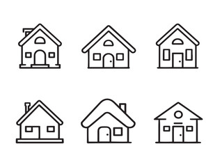Modern Home Six Icons Professional Minimalist Vector Illustration