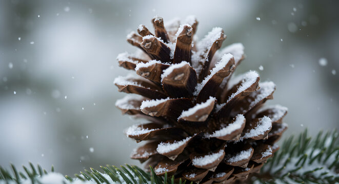 pine cones on snow christmas