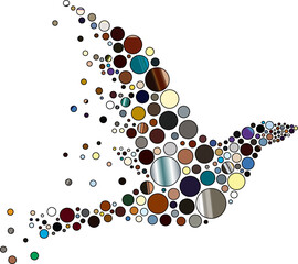 Geometric Bird Mosaic Circle Design