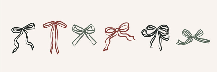 Hand drawn doodle bows collection