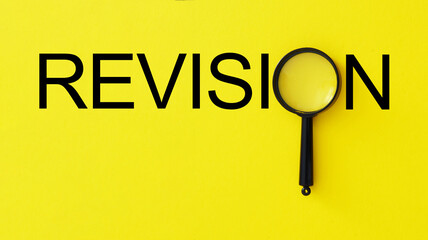 Revision is shown using the text as business and educational concept
