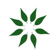 Circular attainment with nine green leaves art