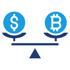 Stablecoin Balance Glyph Blue Icon