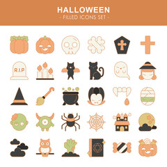 Halloween - filled icons set