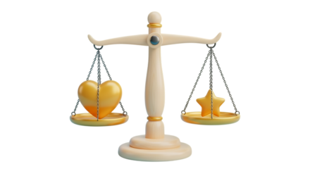 Balancing act: Heart versus star on scales, weigh your passions and potential in life for success, make smart choices, and strive for equilibrium