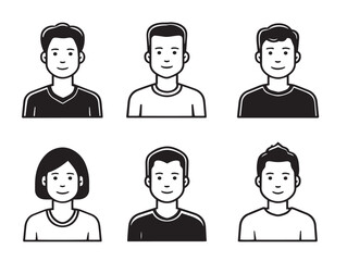 Professional Mode Portrait Icon Collection Six Icons Minimalist Clean Vector Design