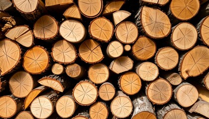 Stacked logs, woodpile texture