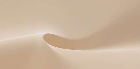 3d icon of abstract soft beige flowing fabric creating a smooth, curved shape with subtle highlights and shadows, evoking a sense of gentle movement and elegance