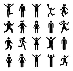 Collection of Diverse Human Silhouettes in Dynamic Poses