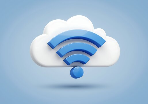 Cloud computing with wifi symbol digital data connection and modern technology innovative internet access concept for business and networking