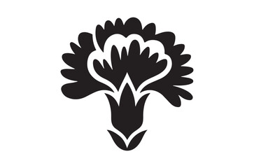 Elegant Carnation Flower Silhouette A Symbol of Love Admiration and Distinction Perfect for Floral Designs Invitations or Delicate Decorative Accents in Arts and Crafts Projects