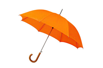 Bright orange umbrella against transparent background