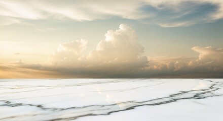 Marble Surface Beneath Dramatic Sky  
