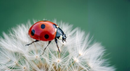 Ladybug on Dandelion Seeds  
