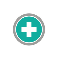 Obraz premium Medical Symbol A clean and simple illustration of a green and white cross in a circular design