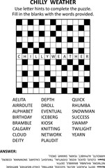 Easy and engaging crossword puzzle game for chilly autumn season evenings or coffee breakes. General knowledge, family friendly content, quick style. Letter hints.  Answer included.
