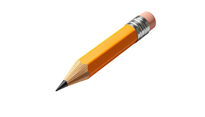 Detailed orange pencil with sharpened lead and pink eraser against black background