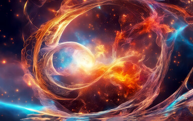 super nova fire ant abstract colorful of galaxy nebular with stars and smoke on the space in universe background