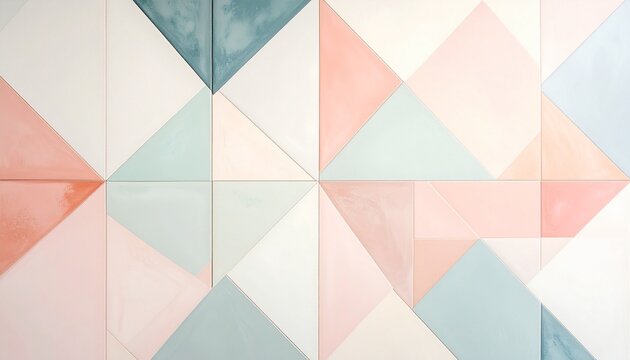 Pastel Geometric Tile Pattern - Powered by Adobe