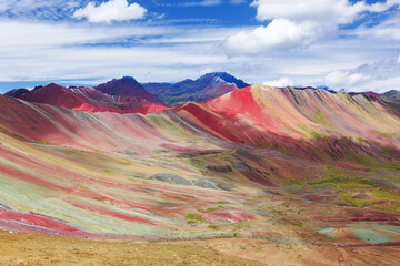 Vinicunca, Cusco Region, Peru. Montana de Siete Colores, or Rainbow Mountain.