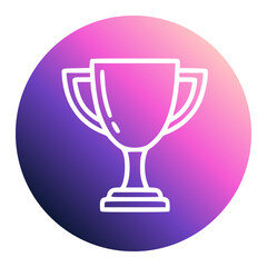 Champion award trophy outline icon illustration