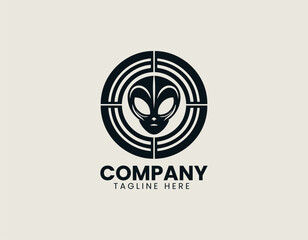 Fototapeta premium Modern Alien Target Bullseye vector logo illustration