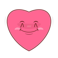 heart smile face cartoon cute