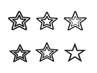 Creative star icons designed in sleek minimalist clean vector illustrations