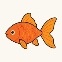 Yellow fish vector design