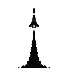 silhouette of supersonic jet taking off
