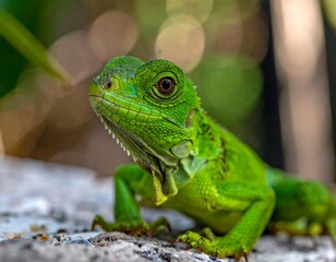 Obraz premium Close-up of a Green Iguana.