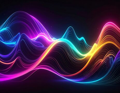 Abstract Colorful Wave Patterns.