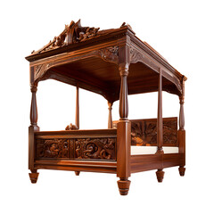 Teak canopy bed