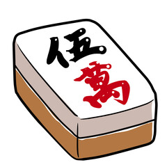 Simple and realistic mahjong tile illustration