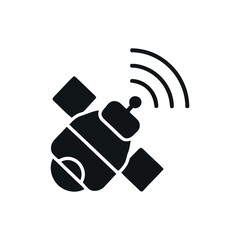 Single Satellite Icon - Minimal Space Technology Vector Design
